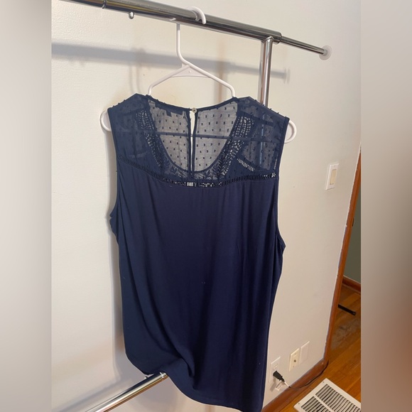 Daniel rainn blouse, sleeveless blouse, navy blue blouse, size xl, used - Picture 2 of 2